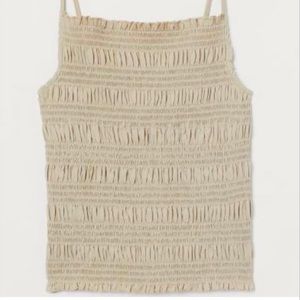 Nwt h&m beige ruched tank size small